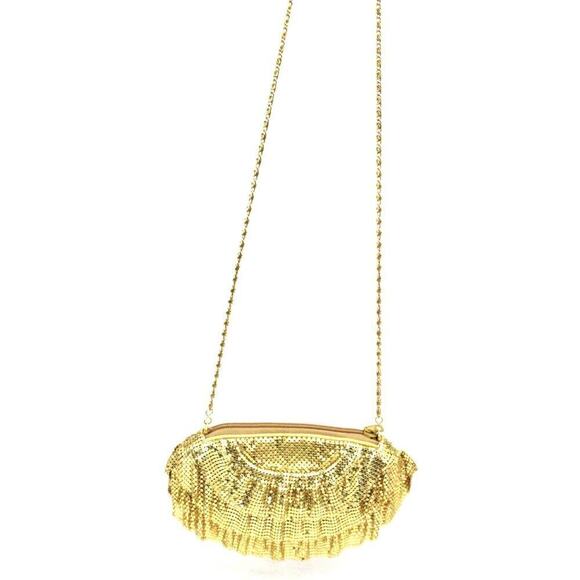 Vintage 1980s Braciano Gold Mesh Bag Clutch/ Shoulder Bag 1980s Mob Wife - Picture 2 of 6